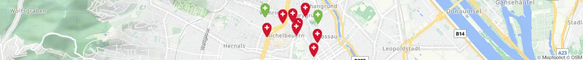 Kartenansicht für Apotheken-Notdienste in der Nähe von 1090 - Alsergrund (Wien)
